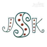 Polka Dot Curlz Machine Embroidery Font by Apex Designs
