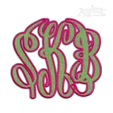 Bold Curlz Circle Monogram Applique Embroidery Font - Apex Designs