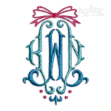 Bow Tie Machine Embroidery Design by Apex Design Letters