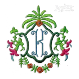 Flower Palm Machine Embroidery Frame By Apex