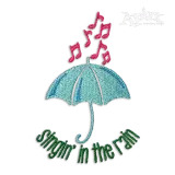 Singin' in the Rain Umbrella Machine Embroidery Design by Apex