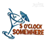 5 O'Clock Somewhere Machine Embroidery Design