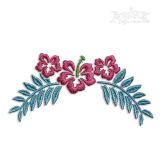 Hibiscus Hawaiian Flowers Wreath Machine Embroidery Design
