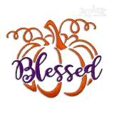 Blessed Word Art Pumpkin Machine Embroidery Design by Apex