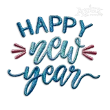 Happy New Year Word Art Machine Embroidery Design by Apex
