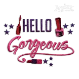 Hello Gorgeous Hair Stylist Beauty Embroidery Design by Apex