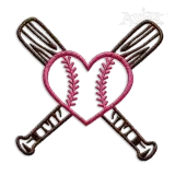 Baseball Heart Machine Embroidery Designs by Apex