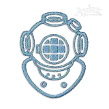 Scuba Diving Helmet Machine Embroidery Design by Apex