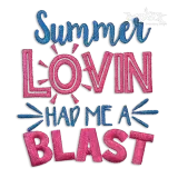 Summer Lovin Had Me a Blast Embroidery Design