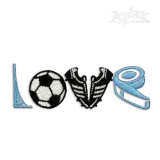Love Soccer Logo Machine Embroidery Design by Apex
