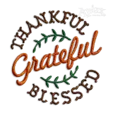 Thankful Grateful Blessed Machine Embroidery Design by Apex