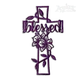 Flowers Blessed Cross Religious Machine Embroidery Designs