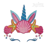 Seashell Unicorn Embroidery Designs