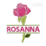 Rose Flower Split Name Machine Embroidery Frame Design