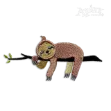 Sloth on Tree Sleeping Slow Machine Embroidery Design