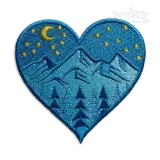 Night Forest Mountain Heart Machine Embroidery Design
