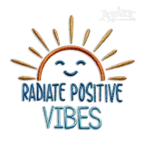 Radiate Positive Vibes Machine Embroidery Design by Apex