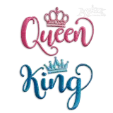 King and Queen Crown Machine Embroidery Designs art