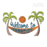 Welcome to Paradise Palm Beach Hammock Embroidery Designs
