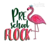 Preschool Flock Flamingo Machine Embroidery Design - Apex