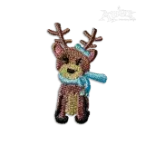 Cute Christmas Reindeer with Scarf Machine Embroidery Design