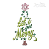 Let's Get Merry Christmas Tree Machine Embroidery Design