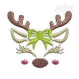 Lovely Reindeer Bow Tie Machine Embroidery Designs by Apex