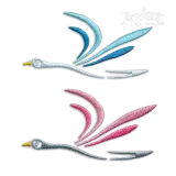 Flying Heron or Goose Bird Geese Machine Embroidery Design