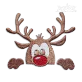 Cute Christmas Boarder or Pocket Reindeer Machine Embroidery Designs