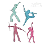 Baton Twirling Twirler Silhouette Machine Embroidery Designs
