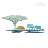 Africa Safari Silhouette Machine Embroidery Design by Apex