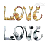 Love Cat Word Text Wordart Machine Embroidery Designs