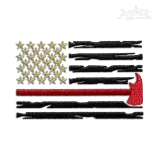Firefighter Axe USA American Patriotic Flag Embroidery Designs