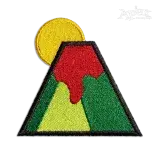 Volcano Mountain With Sun Machine Embroidery Designs
