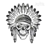 Indian Chief Headdress Skull Bones Machine Embroidery Design