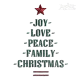 Joy Love Peace Family Christmas Tree Machine Embroidery Designs
