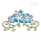 Hawaii Hawaiian Hibiscus Flower Machine Embroidery Design