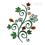 Fall Leaf Accent Boarder Autumn Leaves Embroidery Design