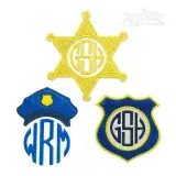 Police Officer Frame Pack Monogram Embroidery Design