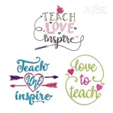 Teach Love Inspire School Machine Embroidery Designs - Apex