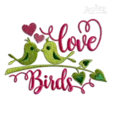 Kissing Love Birds Couple Machine Embroidery Design | Apex