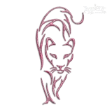 Panther Cute Outline Machine Embroidery Design by Apex