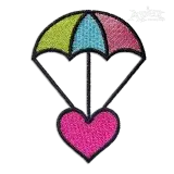Heart Parachute Machine Embroidery Designs
