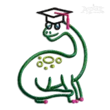 Graduation Dinosaur Graduate Machine Embroidery Design - Apex