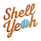 Shell Yeah Beach Ocean Machine Embroidery Design by Apex Digitized