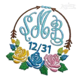 Flowers Arrows Monogram Machine Embroidery Frames Digitized by Apex