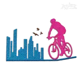 City Bike Cycling Machine Embroidery Design by Apex