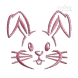 Cute Bunny Face Outline Easter Machine Embroidery Design - Apex Digitizing