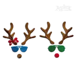 Cute Reindeer Sunglasses Boy and Girl Machine Embroidery Designs by Apex