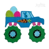 Monster Truck Hauling Easter Eggs Machine Embroidery Design Digitized